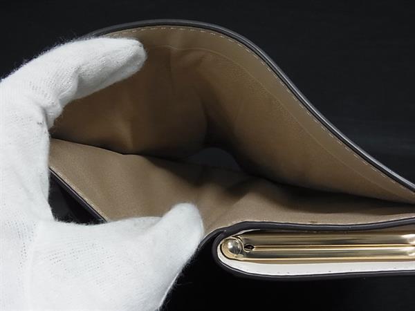 COACH コーチ 二つ折り財布 キスロック ミディアム ウォレット C8724 ベージュ系 シグネチャーキャンバス レザー レディース がま口 ゴールド金具 新古未使用展示品