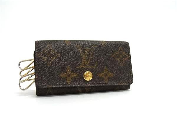 LOUIS VUITTON ルイヴィトン キーケース モノグラム ミュルティクレ4 M62631 ブラウン PVC レザー ユニセックス ゴールド金具