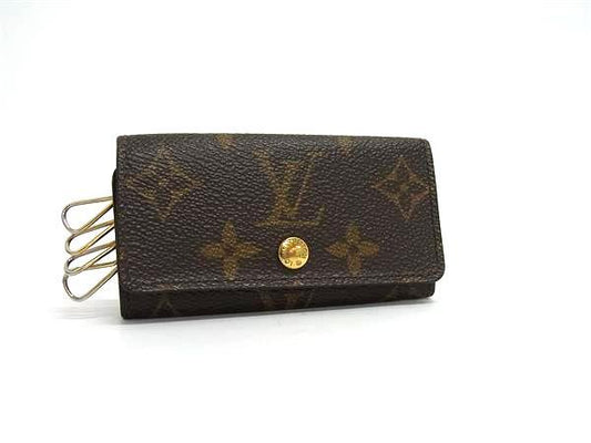 LOUIS VUITTON ルイヴィトン キーケース モノグラム ミュルティクレ4 M62631 ブラウン PVC レザー ユニセックス ゴールド金具