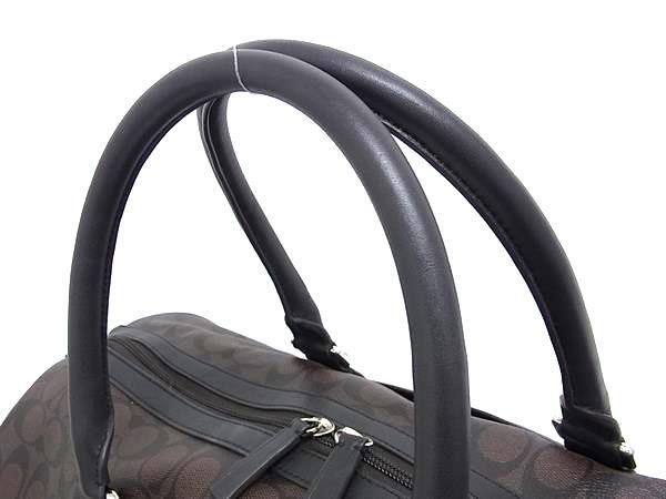 COACH コーチ バッグ 2WAY ボストンバッグ F93303 ブラウン シグネチャー キャンバス×レザー メンズ ショルダーバッグ 超美品