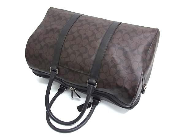 COACH コーチ バッグ 2WAY ボストンバッグ F93303 ブラウン シグネチャー キャンバス×レザー メンズ ショルダーバッグ 超美品
