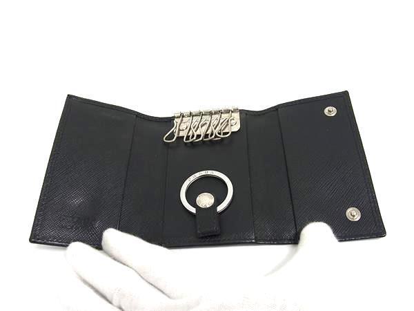 PRADA プラダ キーケース 6連 キーケース 2PG002 ブラック サフィアーノレザー ユニセックス シルバー金具