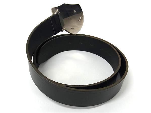 DOLCE＆GABBANA ドルチェ&ガッバーナ ベルト DG クラウンバックル ブラック レザー メンズ 王冠 エンブレム 美品