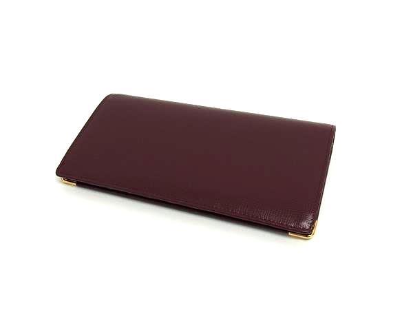 Cartier カルティエ 長財布 マスト ドゥ カルティエ ロングウォレット L3000168 ボルドー カーフレザー ユニセックス 二つ折り財布 ゴールド金具 新品未使用展示品