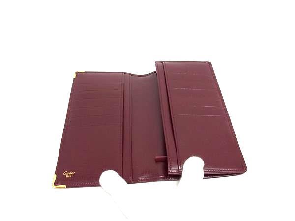 Cartier カルティエ 長財布 マスト ドゥ カルティエ ロングウォレット L3000168 ボルドー カーフレザー ユニセックス 二つ折り財布 ゴールド金具 新品未使用展示品