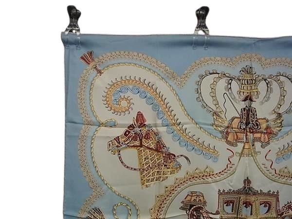 HERMES エルメス スカーフ カレ90 マルチカラー シルク100% レディース paperole 馬車と貴族 美品