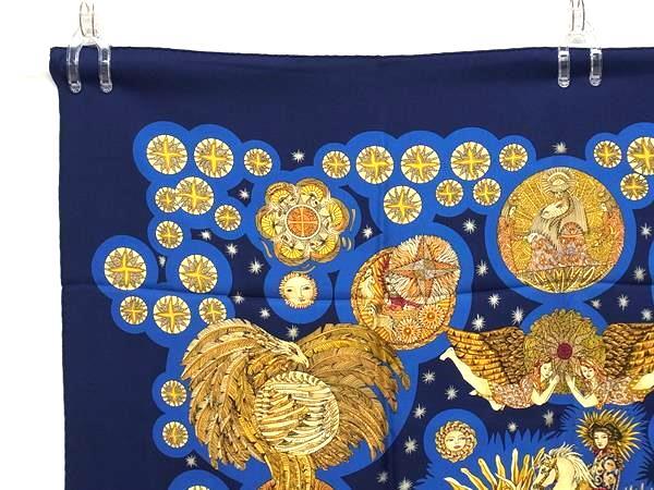 HERMES エルメス スカーフ カレ90 マルチカラー シルク100% レディース LE ROY SOLEIL 太陽王 美品