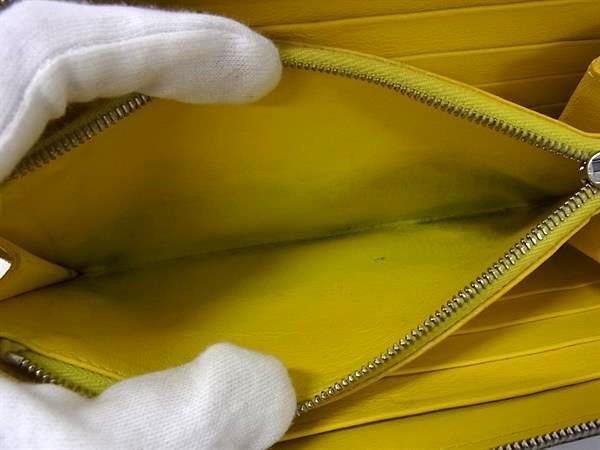 CELINE セリーヌ 財布 ラージジップウォレット グレージュ イエロー レザー ユニセックス ラウンドファスナー 長財布 シルバー金具 美品
