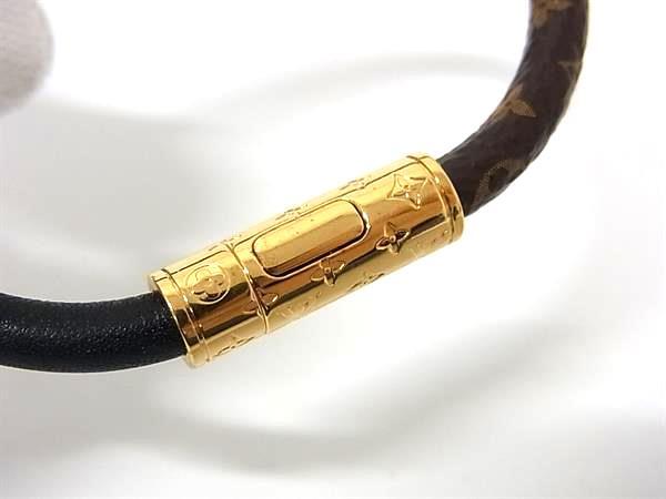 LOUIS VUITTON ルイヴィトン ブレスレット ブラスレ デイリー コンフィデンシャル M6431F ブラック ブラウン PVC レザー ユニセックス ゴールド金具 美品