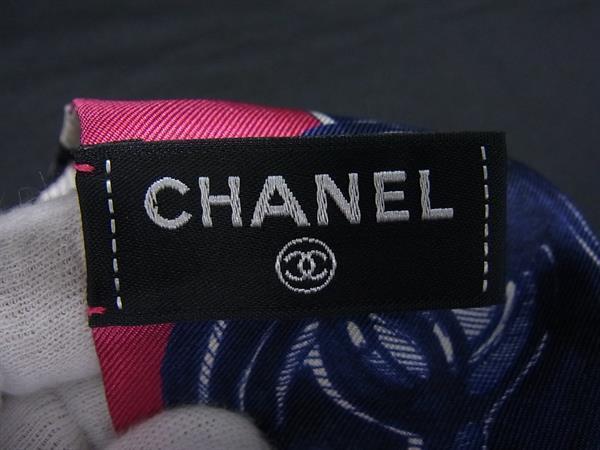 CHANEL シャネル スカーフ リボンスカーフ マルチカラー シルク100% レディース ココマーク 美品