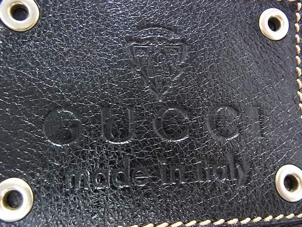 GUCCI グッチ ボディバッグ 201846 ブラック レザー ユニセックス 美品