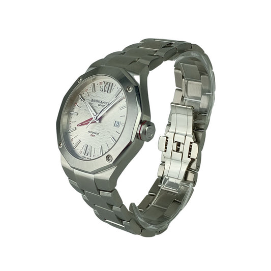 Baume & Mercier ボーム＆メルシェ 腕時計 リビエラ GMT M0A10658 シルバー文字盤 SS メンズ 42mm 超美品