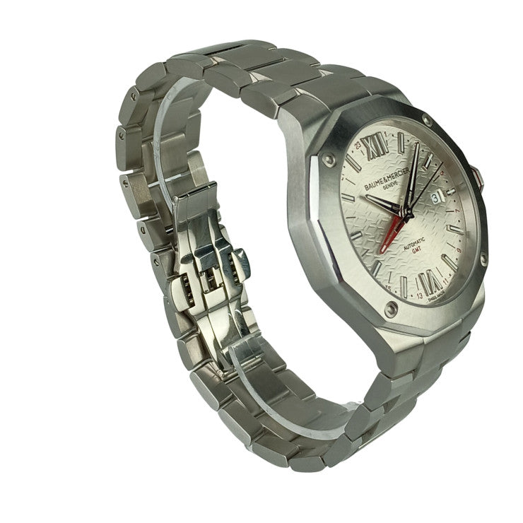 Baume & Mercier ボーム＆メルシェ 腕時計 リビエラ GMT M0A10658 シルバー文字盤 SS メンズ 42mm 超美品