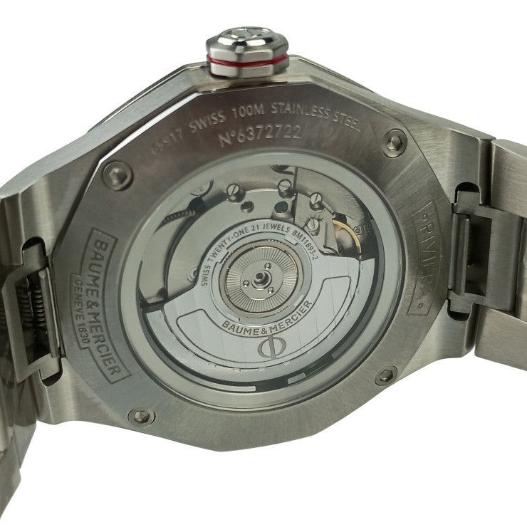 Baume & Mercier ボーム＆メルシェ 腕時計 リビエラ GMT M0A10658 シルバー文字盤 SS メンズ 42mm 超美品