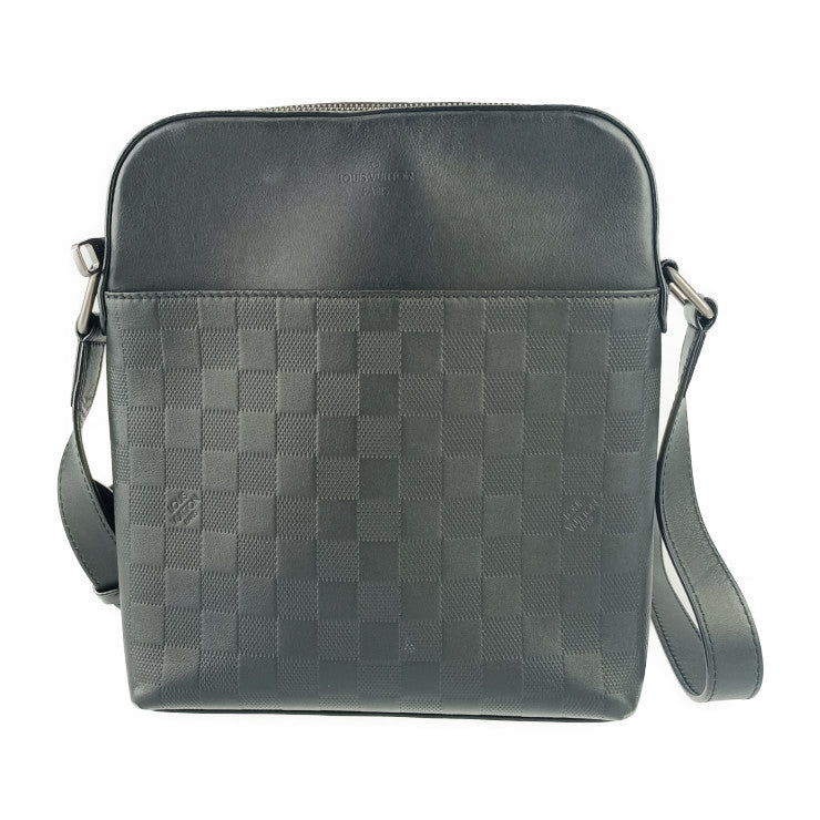 美品 LOUIS VUITTON ルイヴィトン ショルダーバッグ ポシェット ディストリクト N23355 オニキス シルバー金具 ダミエアンフィニレザー メンズ クロスボディバッグ