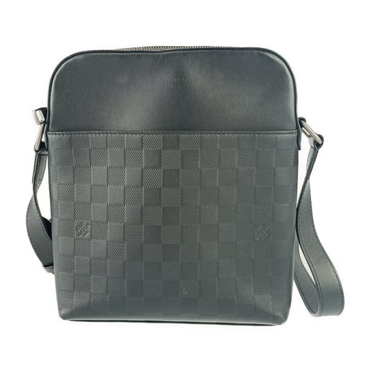 美品 LOUIS VUITTON ルイヴィトン ショルダーバッグ ポシェット ディストリクト N23355 オニキス シルバー金具 ダミエアンフィニレザー メンズ クロスボディバッグ