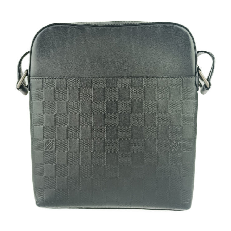 美品 LOUIS VUITTON ルイヴィトン ショルダーバッグ ポシェット ディストリクト N23355 オニキス シルバー金具 ダミエアンフィニレザー メンズ クロスボディバッグ