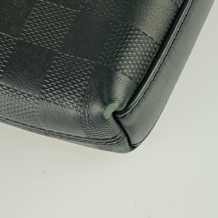 美品 LOUIS VUITTON ルイヴィトン ショルダーバッグ ポシェット ディストリクト N23355 オニキス シルバー金具 ダミエアンフィニレザー メンズ クロスボディバッグ