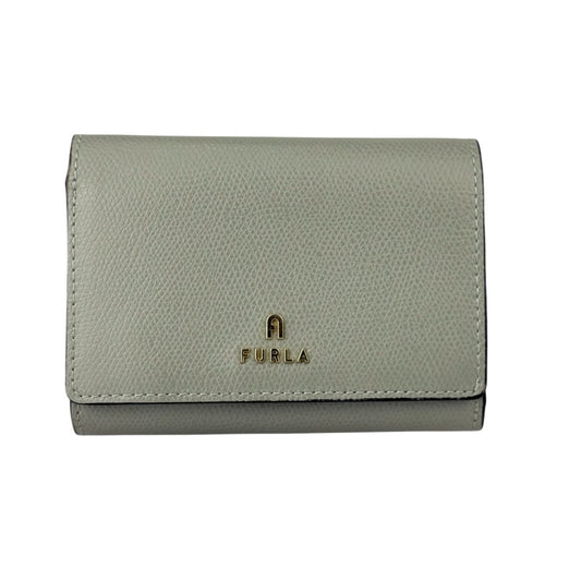 FURLA フルラ 二つ折り財布 カメリアM コンパクト ウォレット - グレー系 レザー レディース ゴールド金具