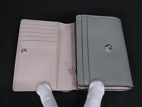 FURLA フルラ 二つ折り財布 カメリアM コンパクト ウォレット - グレー系 レザー レディース ゴールド金具
