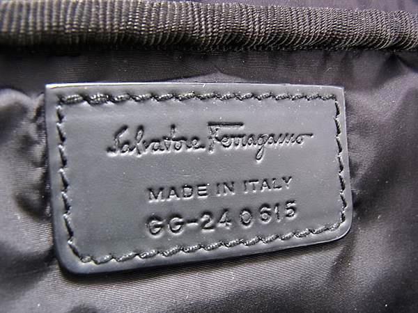 Salvatore Ferragamo フェラガモ ボディバッグ ガンチーニ ウエストバッグ 24 0615 ブラック系 PVC レザー メンズ 美品