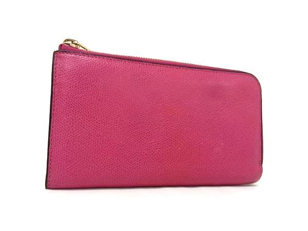 Valextra ヴァレクストラ 長財布 Lジップパース V9L24 パープルピンク系 レザー レディース L字ファスナー ゴールド金具 美品