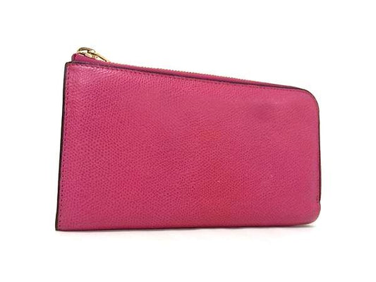 Valextra ヴァレクストラ 長財布 Lジップパース V9L24 パープルピンク系 レザー レディース L字ファスナー ゴールド金具 美品