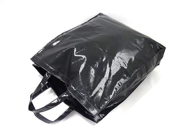 GUCCI グッチ トートバッグ ロゴプリント ミディアムトート 575140 ブラック コーティングキャンバス ユニセックス 美品