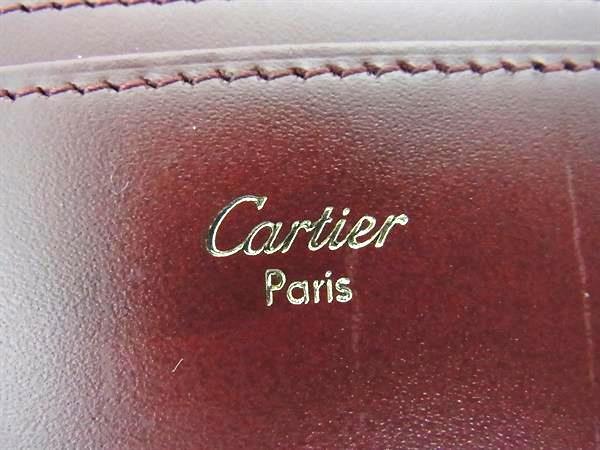 Cartier カルティエ 二つ折り財布 マストライン 長財布 L3000465 ボルドー系 レザー ユニセックス 札入れ ゴールド金具 美品