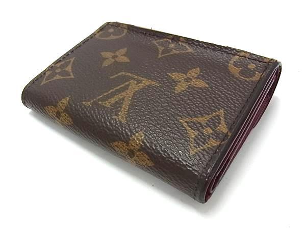 LOUIS VUITTON ルイヴィトン 三つ折り財布 モノグラム ポルトフォイユ・ゾエ M62932 ブラウン フューシャ PVC レザー レディース ゴールド金具