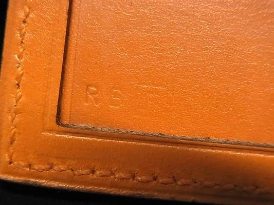 HERMES エルメス 写真立て ミニ フォトフレーム - オレンジ系 レザー ユニセックス 美品