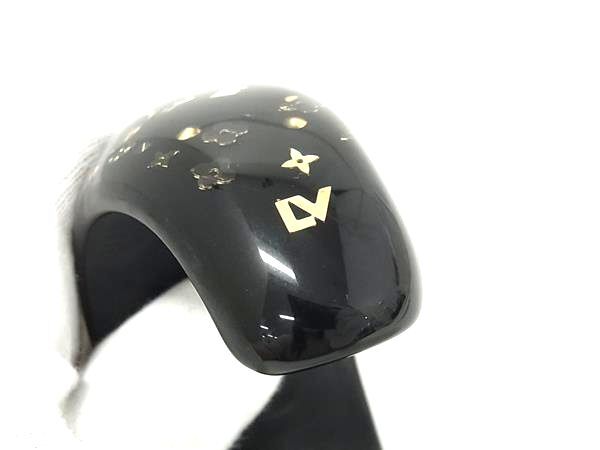 LOUIS VUITTON ルイヴィトン ブレスレット アンクルージョン アールデコ バングル M65283 ブラック系 レジン レディース モノグラム