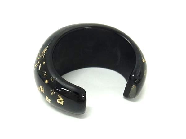 LOUIS VUITTON ルイヴィトン ブレスレット アンクルージョン アールデコ バングル M65283 ブラック系 レジン レディース モノグラム