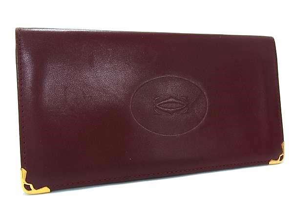 Cartier カルティエ 長財布 マストライン 長財布 - ボルドー系 レザー ユニセックス 札入れ ゴールド金具