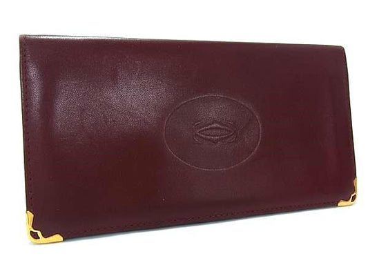 Cartier カルティエ 長財布 マストライン 長財布 - ボルドー系 レザー ユニセックス 札入れ ゴールド金具