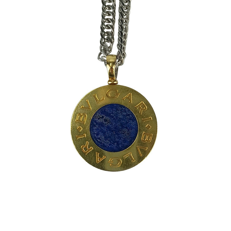 BVLGARI ブルガリ ネックレス ブルガリブルガリ イエロー シルバー ネイビー ブラック K18 ステンレス ラピスラズリ オニキス ユニセックス ペンダント