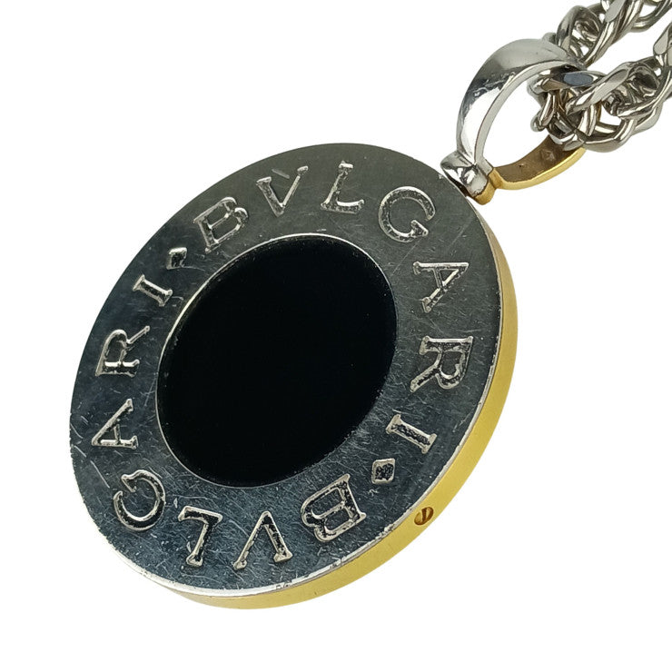 BVLGARI ブルガリ ネックレス ブルガリブルガリ イエロー シルバー ネイビー ブラック K18 ステンレス ラピスラズリ オニキス ユニセックス ペンダント