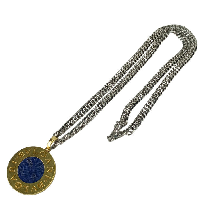 BVLGARI ブルガリ ネックレス ブルガリブルガリ イエロー シルバー ネイビー ブラック K18 ステンレス ラピスラズリ オニキス ユニセックス ペンダント