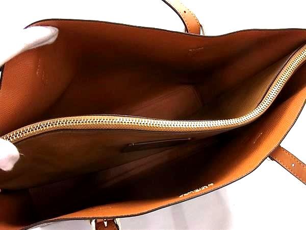 COACH コーチ トートバッグ シグネチャー 1665 ブラウン オレンジ PVC レザー レディース 美品