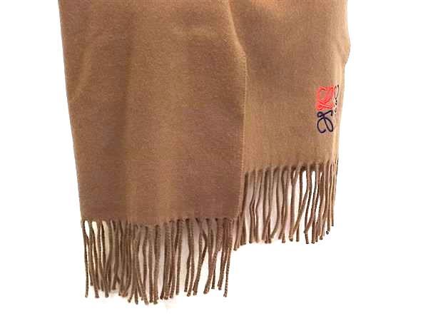 LOEWE ロエベ マフラー アナグラム ブラウン カシミヤ100％ ユニセックス フリンジ 新古未使用展示品