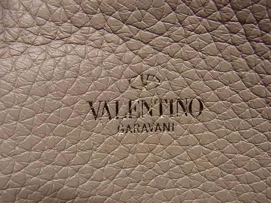 VALENTINO GARAVANI ヴァレンティノ ガラヴァーニ 財布 ロックスタッズ ベージュ レザー レディース ラウンドファスナー 長財布