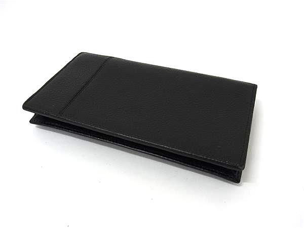 BVLGARI ブルガリ 財布 オクト 284708 ブラック レザー メンズ 二つ折り 長財布 美品