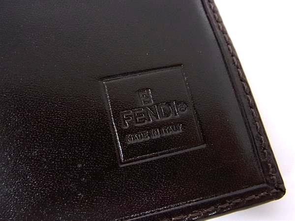 FENDI フェンディ 財布 ズッカ 2804・01339 ブラウン キャンバス レザー ユニセックス Wホック 二つ折り 長財布 美品
