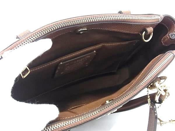 COACH コーチ ハンドバッグ シグネチャー F26139 ブラウン PVC レザー レディース 2WAY