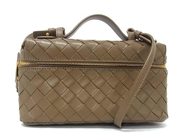 BOTTEGA VENETA ボッテガヴェネタ バニティーケース バン バン 789109 ライムストーン レザー ユニセックス 2WAY イントレチャート 美品
