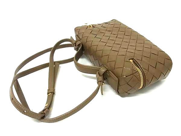 BOTTEGA VENETA ボッテガヴェネタ バニティーケース バン バン 789109 ライムストーン レザー ユニセックス 2WAY イントレチャート 美品
