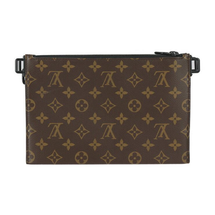 美品 LOUIS VUITTON ルイ ヴィトン トリオ・ポーチ NM ショルダーバッグ M59681 モノグラムキャンバス モノグラムアンプラント ブラウン ブラック 2WAY セカンドバッグ コインパース付き トリヨンレザー ビトン