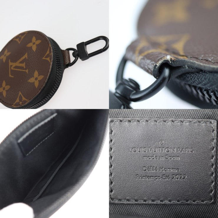 美品 LOUIS VUITTON ルイ ヴィトン トリオ・ポーチ NM ショルダーバッグ M59681 モノグラムキャンバス モノグラムアンプラント ブラウン ブラック 2WAY セカンドバッグ コインパース付き トリヨンレザー ビトン