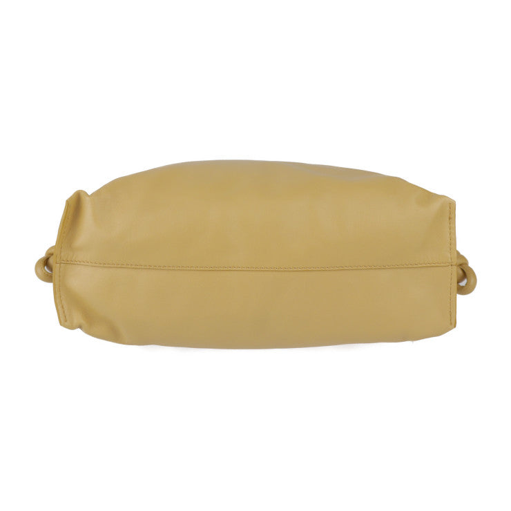 超美品 LOEWE ロエベ フラメンコ クラッチ パファー ショルダーバッグ A411FC1X67 カーフスキン レザー キャメル系 ゴールド金具 ミディアム 2WAY