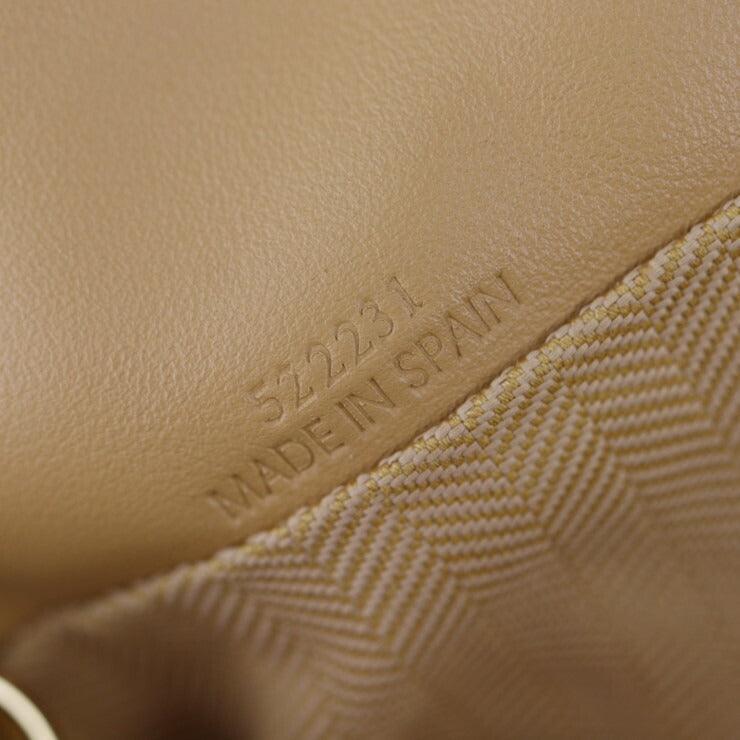 超美品 LOEWE ロエベ フラメンコ クラッチ パファー ショルダーバッグ A411FC1X67 カーフスキン レザー キャメル系 ゴールド金具 ミディアム 2WAY